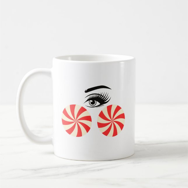 Mug sucré pour les yeux drôle pour femmes (Gauche)