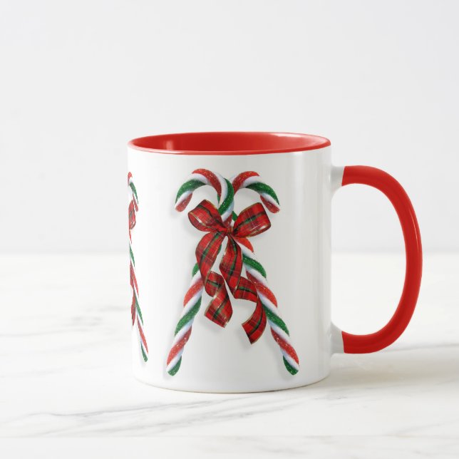 Mug Sucres de canne et rubans de Noël (Droite)