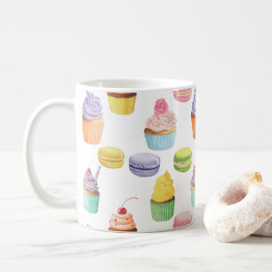 Mug Sucres motifs cupcakes et macarons