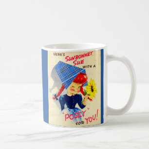 Mug Sue Bonnet de Soleil des années 1940 a un bouquet 