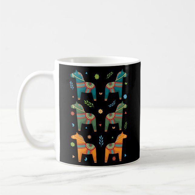 Mug Suède Drapeau suédois Suédois Dala Cheval scandina (Gauche)