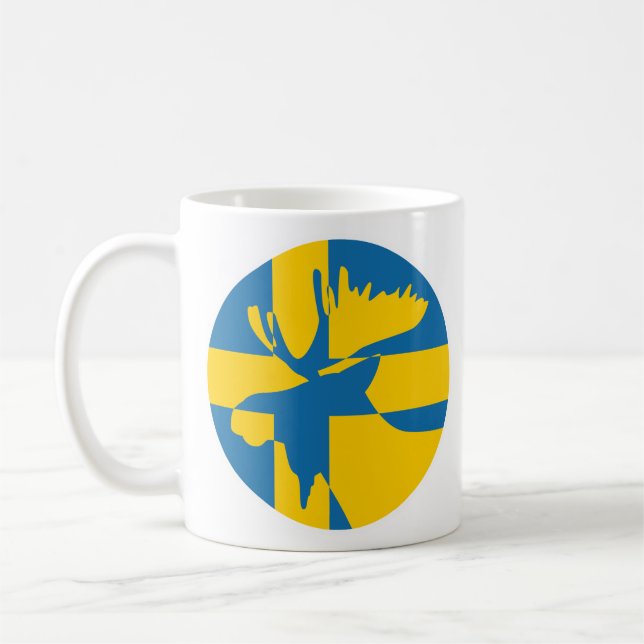 Mug Suède Moose Suède Drapeau animal national suédois (Gauche)
