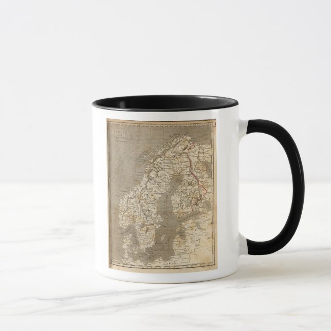 Mug Suède, Norvège Carte par Arrowsmith (Droite)