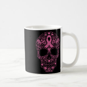 Mug Sugar Crâne rose Ruban Calavera Cancer du sein Awa