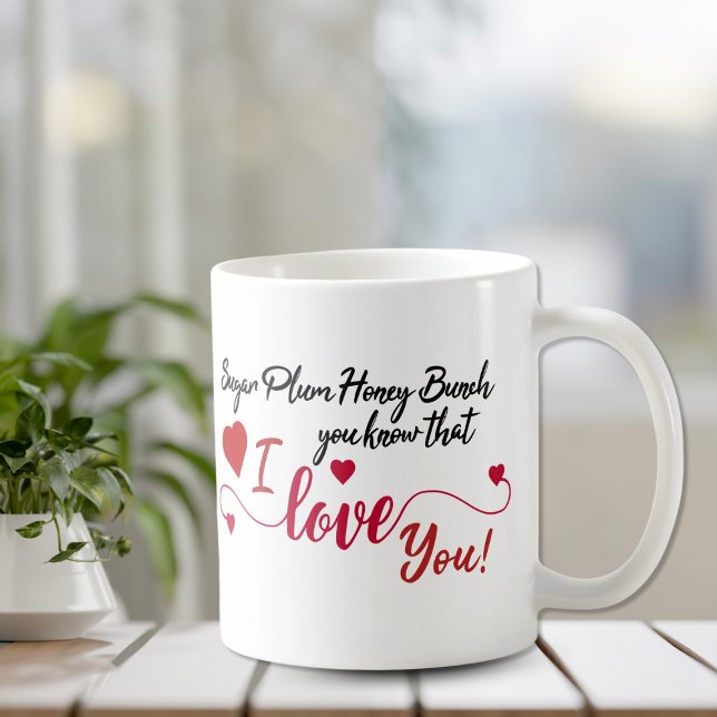 Mug Sugar Plum, Honey Bunch, Je t'aime (Créateur téléchargé)