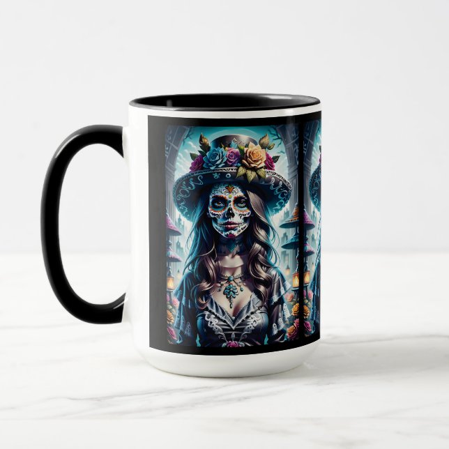 Mug Sugar Skull Art - Esprit festif (Gauche)