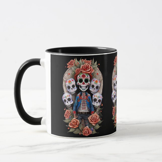 Mug Sugar Skull Art - Homme debout en Arch (Gauche)