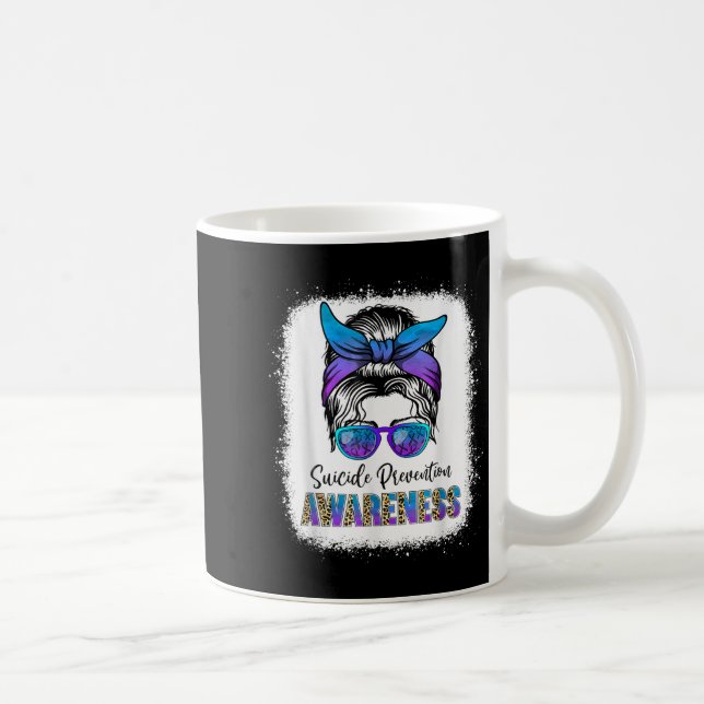 Mug Suicide Awareness Shirt Messy Bun Hair Suicide Pre (Droite)