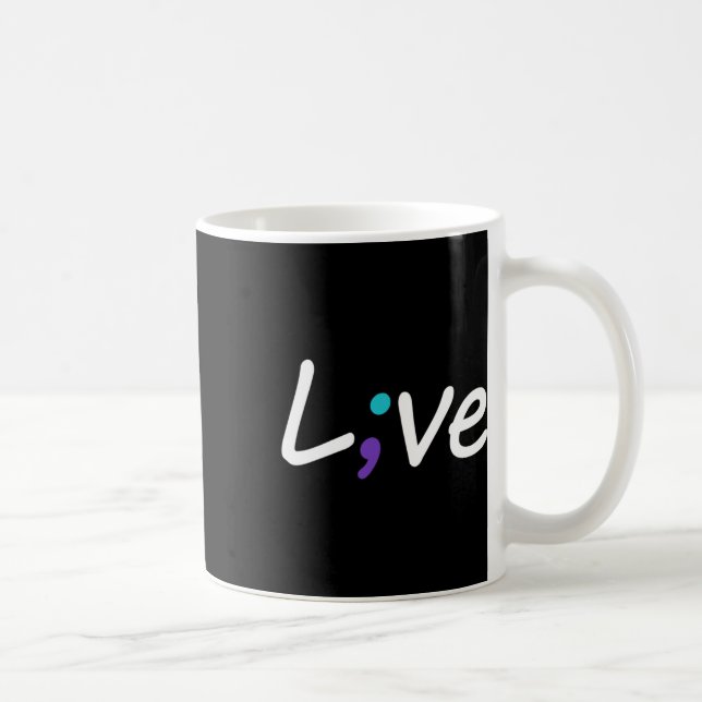 Mug Suicide Prevention Awareness Live Love Semicolon (Droite)