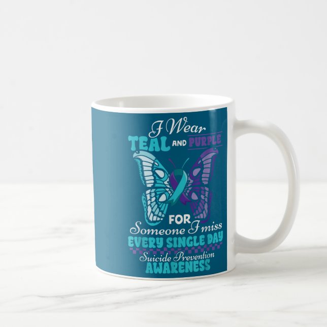 Mug Suicide Prevention Wear Teal Purple Someone I Miss (Droite)