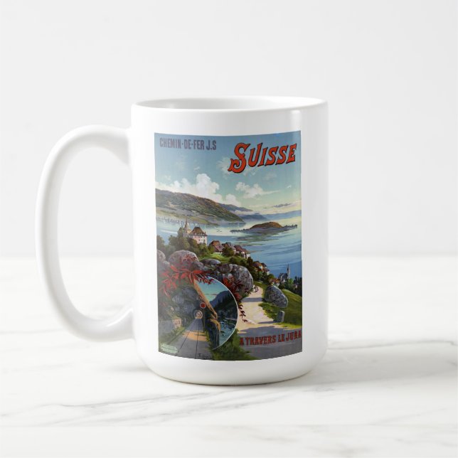 Mug Suisse Vintage Suisse Tourisme de voyage Poster (Gauche)