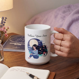 Mug Suivez le portrait de femme rêveuse céleste de l'é