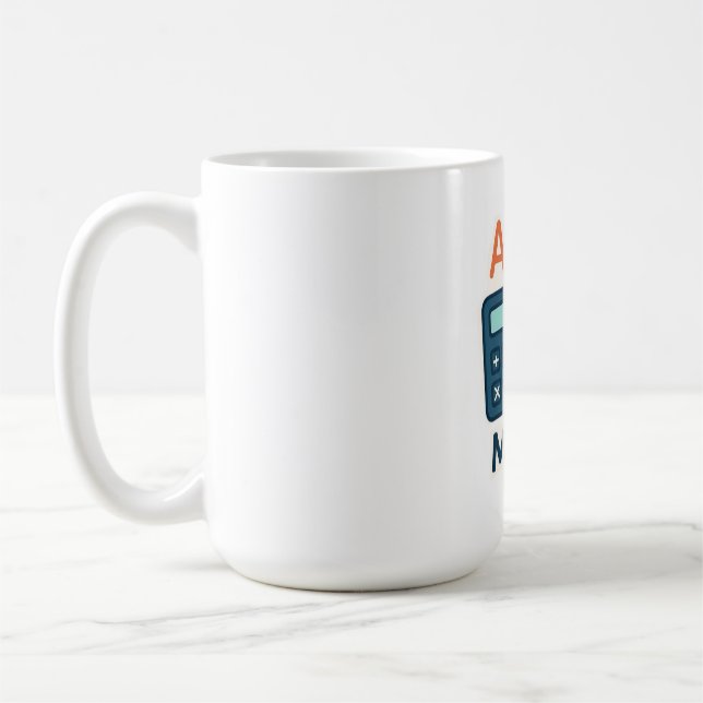 Mug Sujet mathématique minimaliste - Calculatrice, règ (Gauche)
