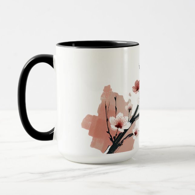Mug Sumi-e de fleurs de cerisier (Gauche)