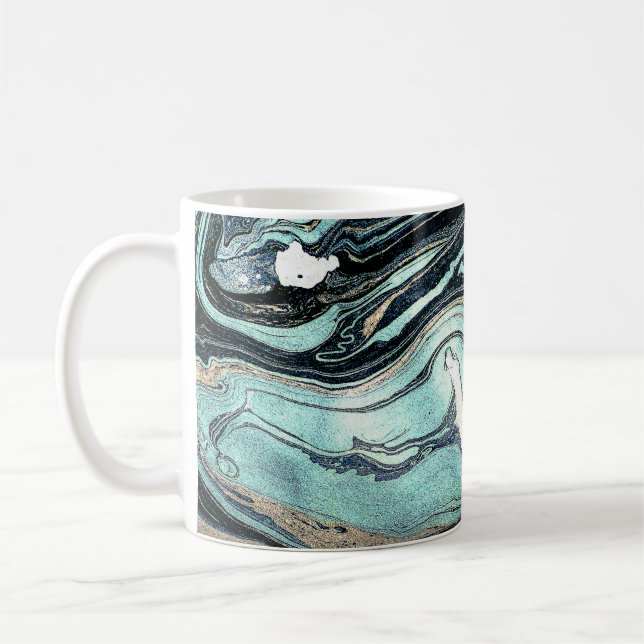 Mug Suminagashi, Art marbré japonais. (Gauche)