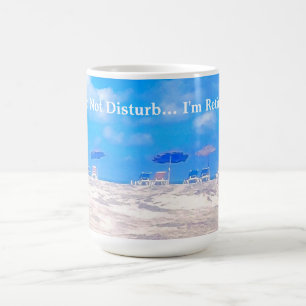 Mug Summer Beach Bleu Blanc cadeau de retraite