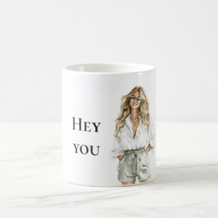 Mug Summer Blond Lady Hey Vous Citez