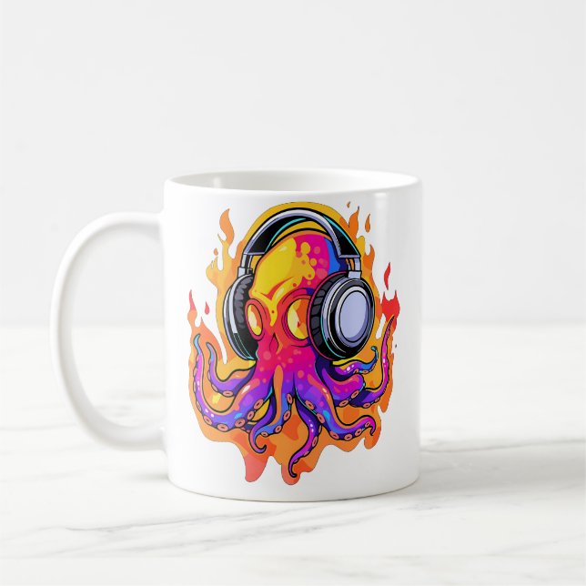 Mug Summer Rave Fire Octopus Dj Edm Festival (Gauche)