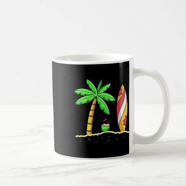 Mug Summer Vibes Palm Trees Surfboard Surfer Coconut S (Droite)