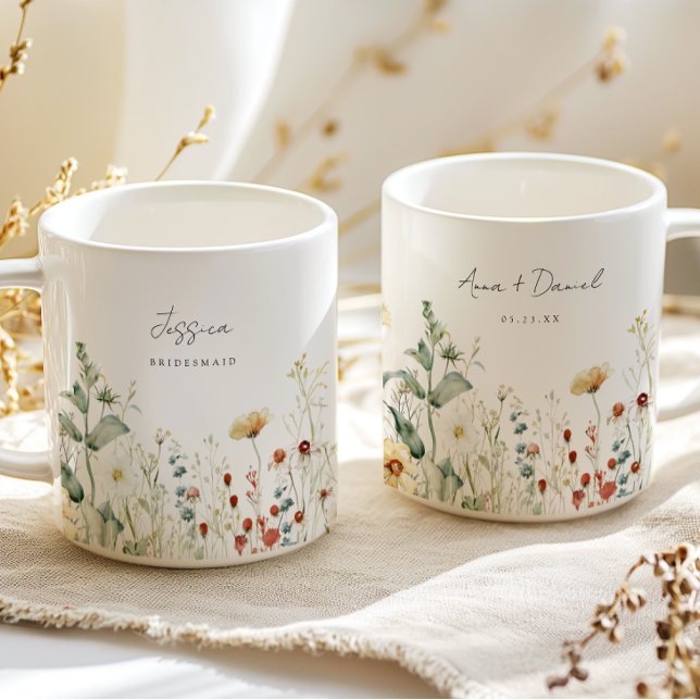 Mug Summer Wildflower Field Bridesmaid Wedding Favor (Créateur téléchargé)