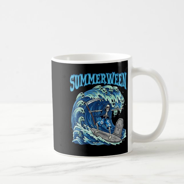 Mug Summerween Skeleton Surf Grim Reaper Plage Éffraya (Droite)