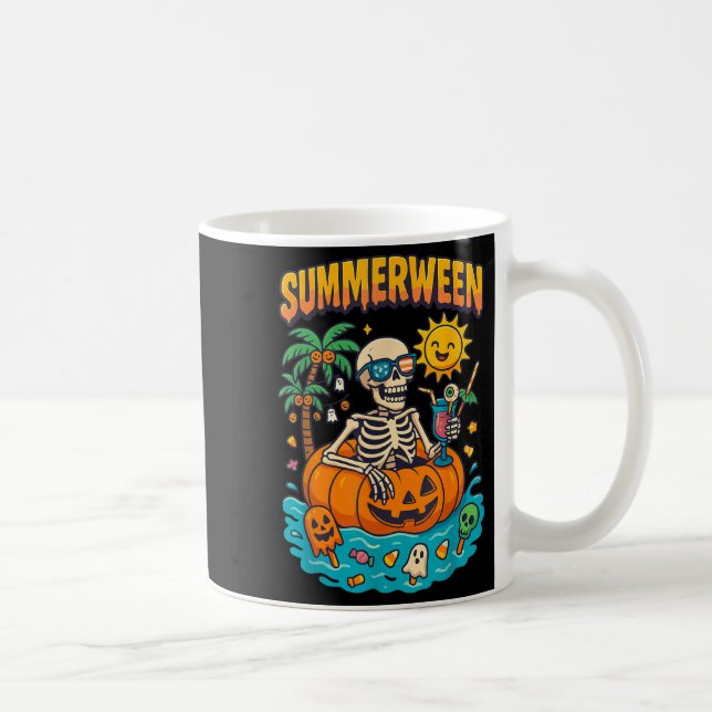 Mug Summerween Skeleton Vibes Chillin Dans Un Flo Citr (Droite)