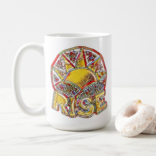 Mug Sun Rise en verre tendu ~ Message d'application (Avec donut)
