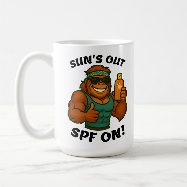 Mug Sun’s Out SPF On – Funny Summer Orangutan Fitness  (Gauche)