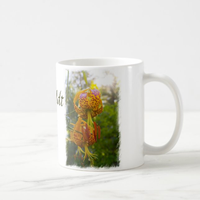 Mug Sunburst de Humboldt Lilies sur blanc (Droite)