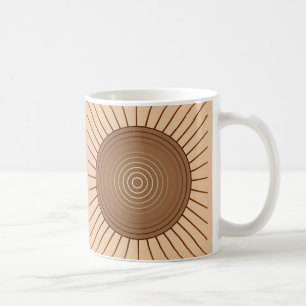 Mug Sunburst géométrique moderne - Brown et Tan