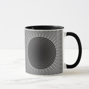 Mug Sunburst géométrique moderne - Hématite foncé 