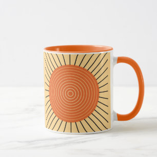Mug Sunburst géométrique moderne - Mandarin Orange