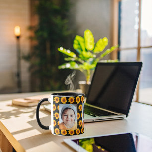 Mug Sunfleurs jaune photo enfant noir