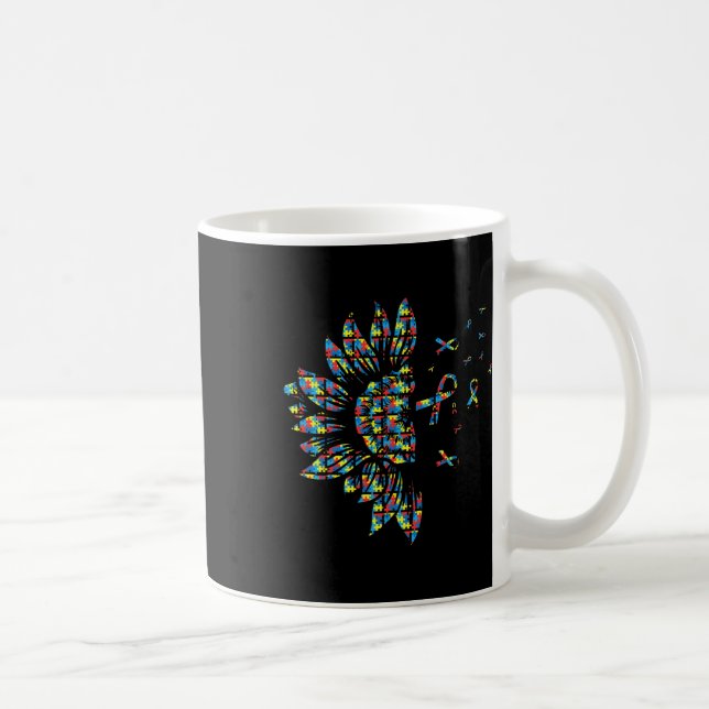 Mug Sunflower Autism Puzzle Pièce Ruban Cool Prix (Droite)