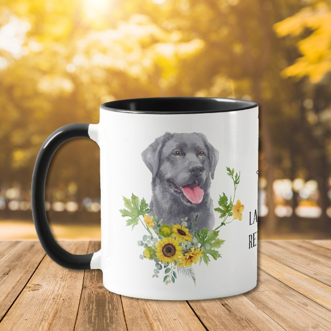 Mug Sunflower Eucalyptus Black Labrador Retriever Chie (Créateur téléchargé)