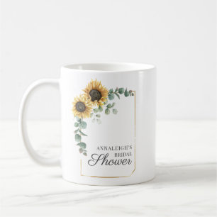 Mug Sunflower Eucalyptus Fête des mariées Script