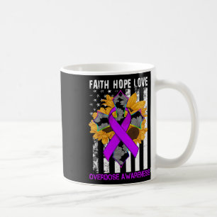 Mug Sunflower Faith Hope Love Cross Et Drapeau Overdos