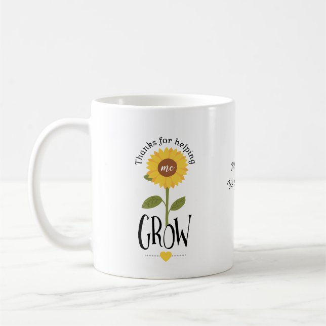 Mug Sunflower merci de m'aider à devenir professeur (Gauche)