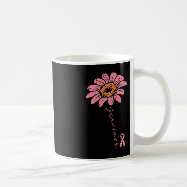 Mug Sunflower rose Ruban Cancer du sein Survivant Awar (Droite)