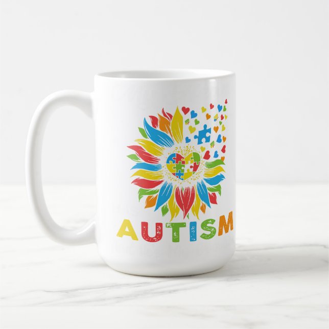 Mug Sunflower Sensibilisation sur l'autisme Day Lozzle (Gauche)