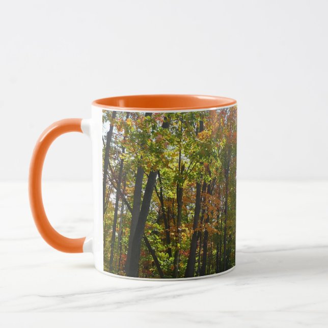 Mug Sunlit Fall Forest Paysage d'automne (Gauche)