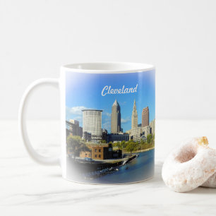 Mug Sunny Cleveland River Skyline
