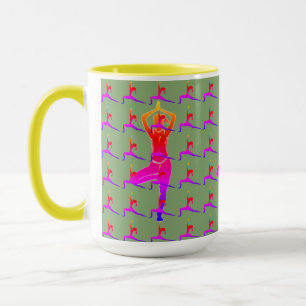 Mug Sunny Fun Yoga Design' Combo Café Mug/ Coupe