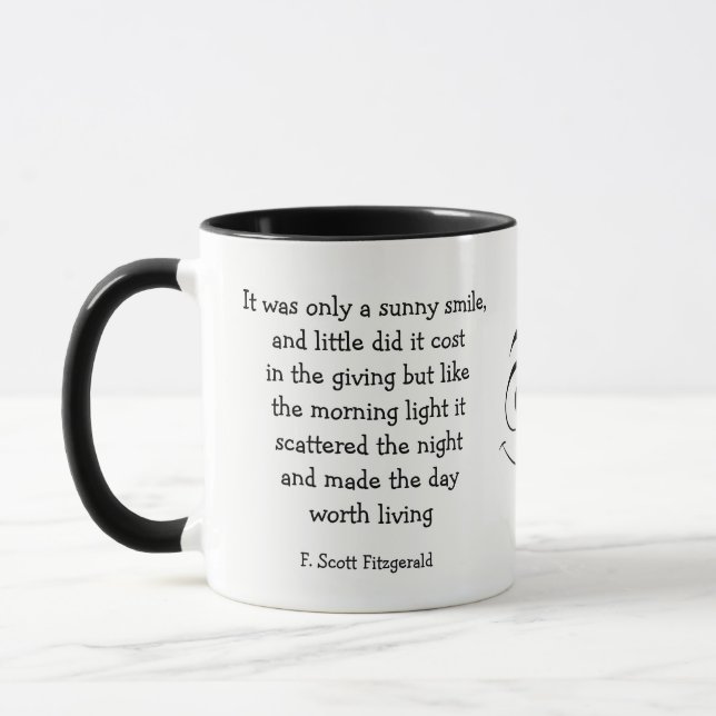 Mug Sunny Smile Poème Inspirationnel F. Scott Fitzgera (Gauche)