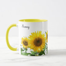 Sunny Yellow Sunflowers et Calligraphie