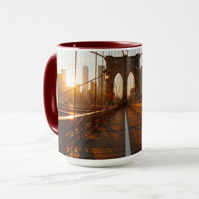 Mug Sunrise du pont Brooklyn de New York (Devant gauche)