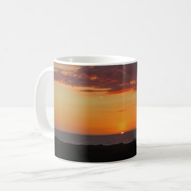 Mug Sunset Photo Pacific Ocean Sun Setting Beach (Devant gauche)