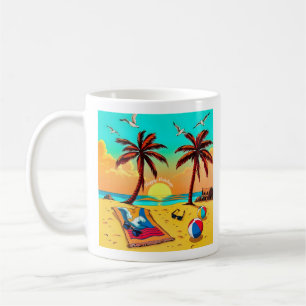 Mug Sunset Serenity : Un Vacances Plage Tropicale