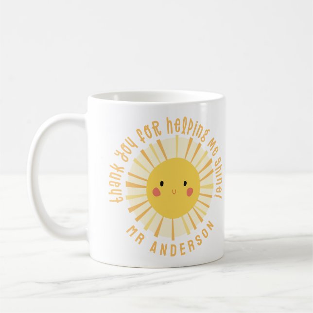 Mug Sunshine merci professeur moderne élégant (Gauche)
