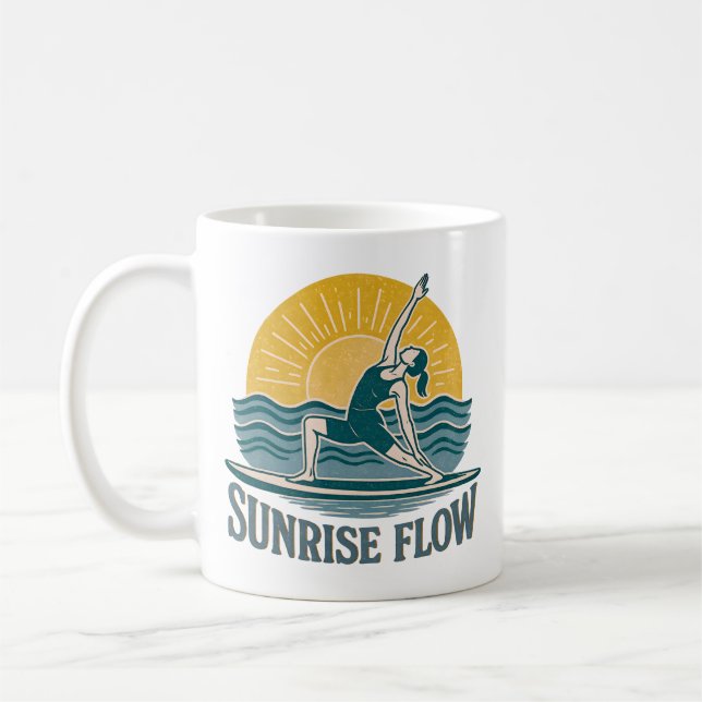 Mug SUP Sunrise Flow Paddleboard Yoga | Retro Graphic (Gauche)